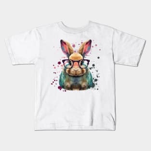 Bunny with Glasses Kids T-Shirt